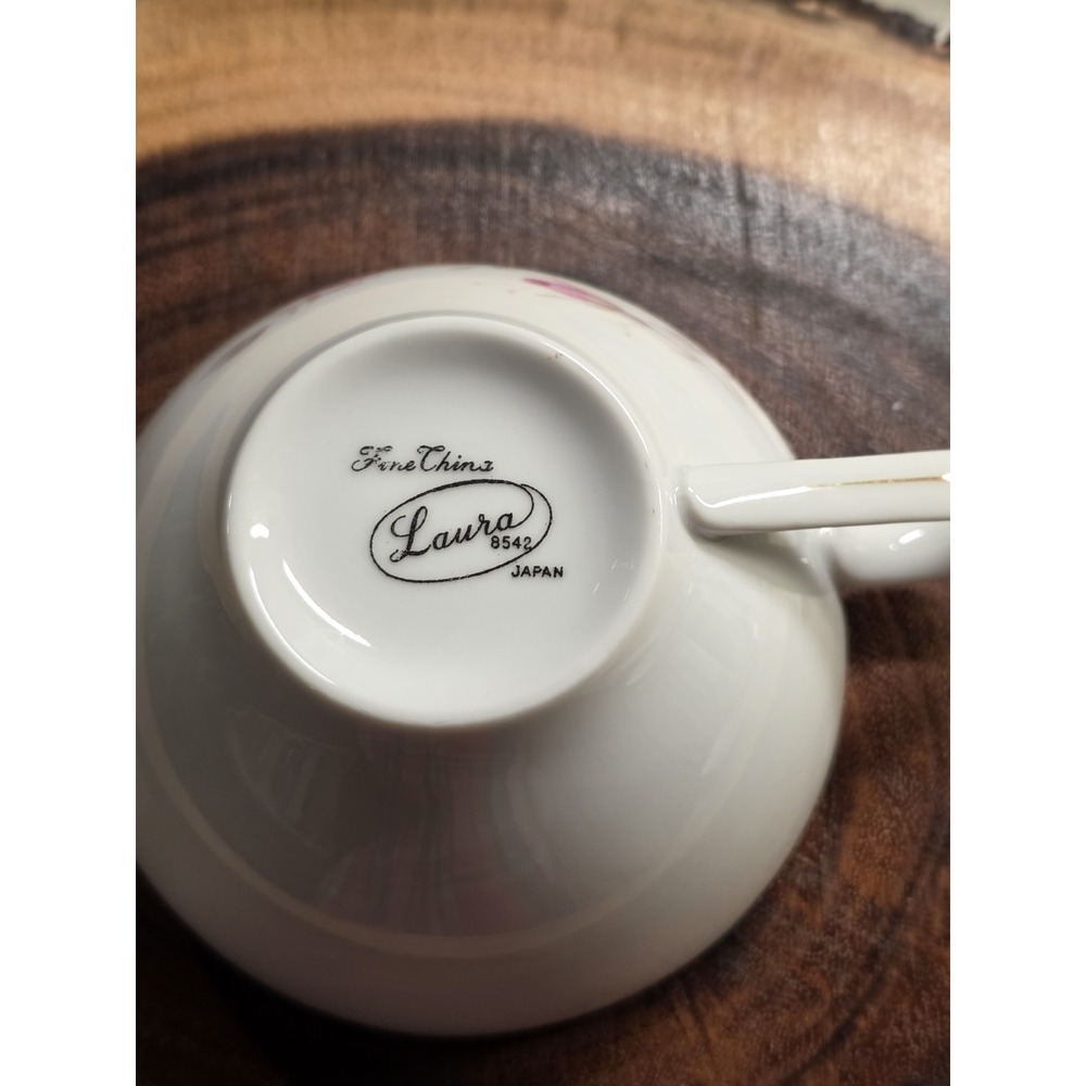 FINE CHINA OF JAPAN 8542 LAURA 2"h Flat Coffee Tea Cup And Saucer - Picture 5 of 13
